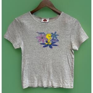 VTG 1998 Tweedy Bird T-Shirt 90s Looney Tunes Baby Tee Y2K Cartoon Medium 1990s